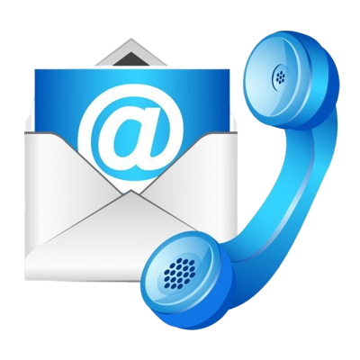 blue phone and email envelope