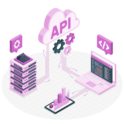 pink database and API logos